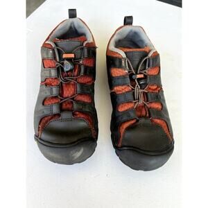 Keen Hiking, shoes with elastic ties, orange & brown, Youth size 5